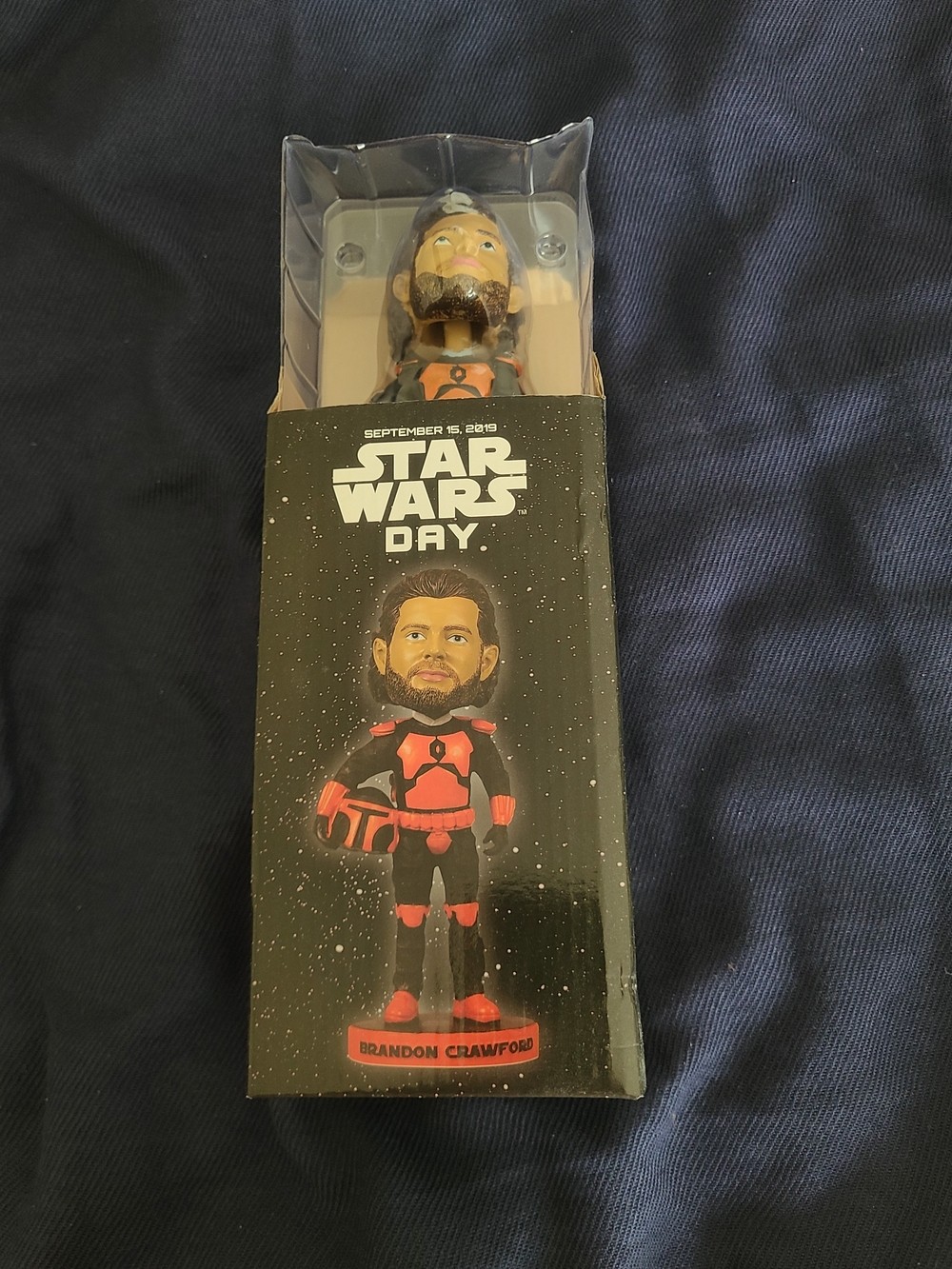 SF Giants Star Wars Day Brandon Crawford Bobblehead MLB - Black & Red Armor NIB